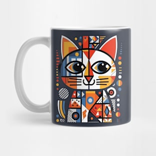 A Geometric Cat Design Mug